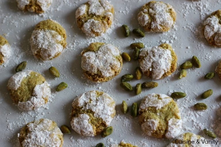 recette avec de la poudre de pistache : amaretti-pistache